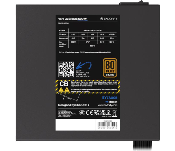 ENDORFY Vero L5 600W 80 Plus Bronze - 1120913 - zdjęcie 8